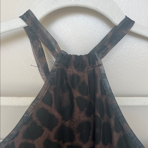 SHEIN Leopard Print Halter Backless A-Line Mini Dress - Picture 7 of 10